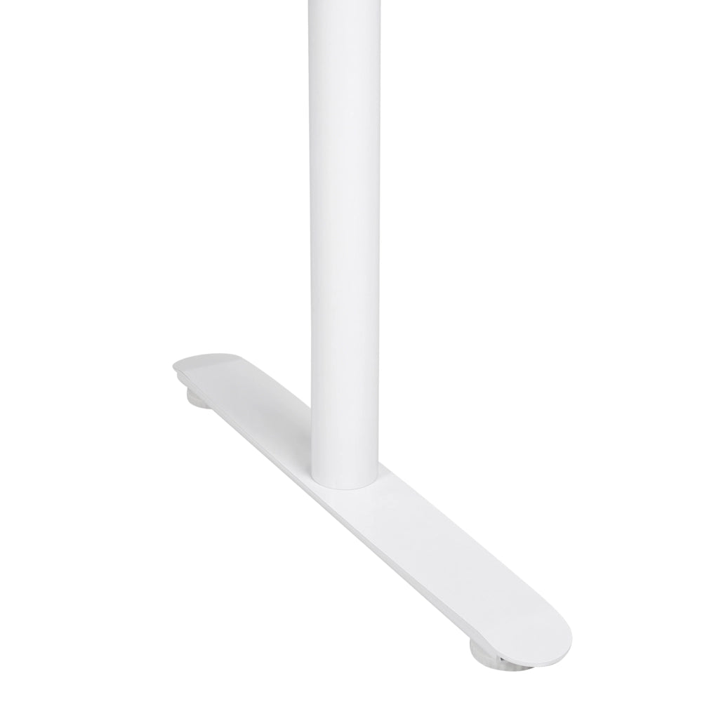 Scrivania regolabile manualmente bianco e marrone chiaro 160 x 72 cm Struttura in acciaio verniciato a polvere