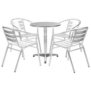 Set da Pranzo da Giardino 5 pz in Alluminio Argento 48720