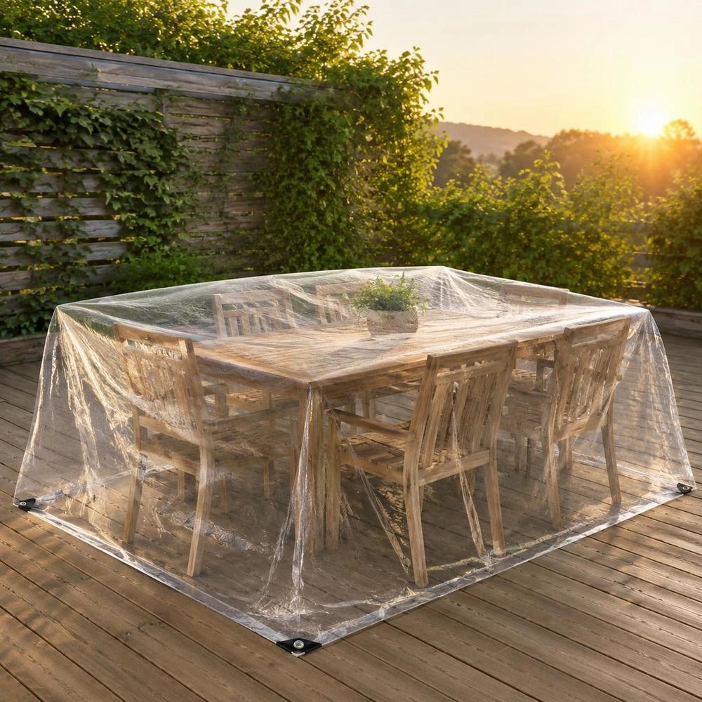 Telo trasparente con occhielli, 3x4 m, in PVC, robusto e resistente, ideale per esterni, giardino e balcone
