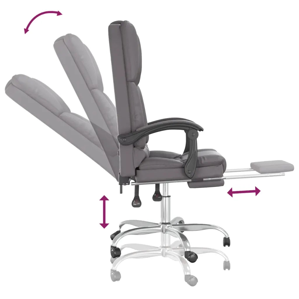 Poltrona da Ufficio Massaggiante | Sedia Relax Reclinabile Grigio Similpelle