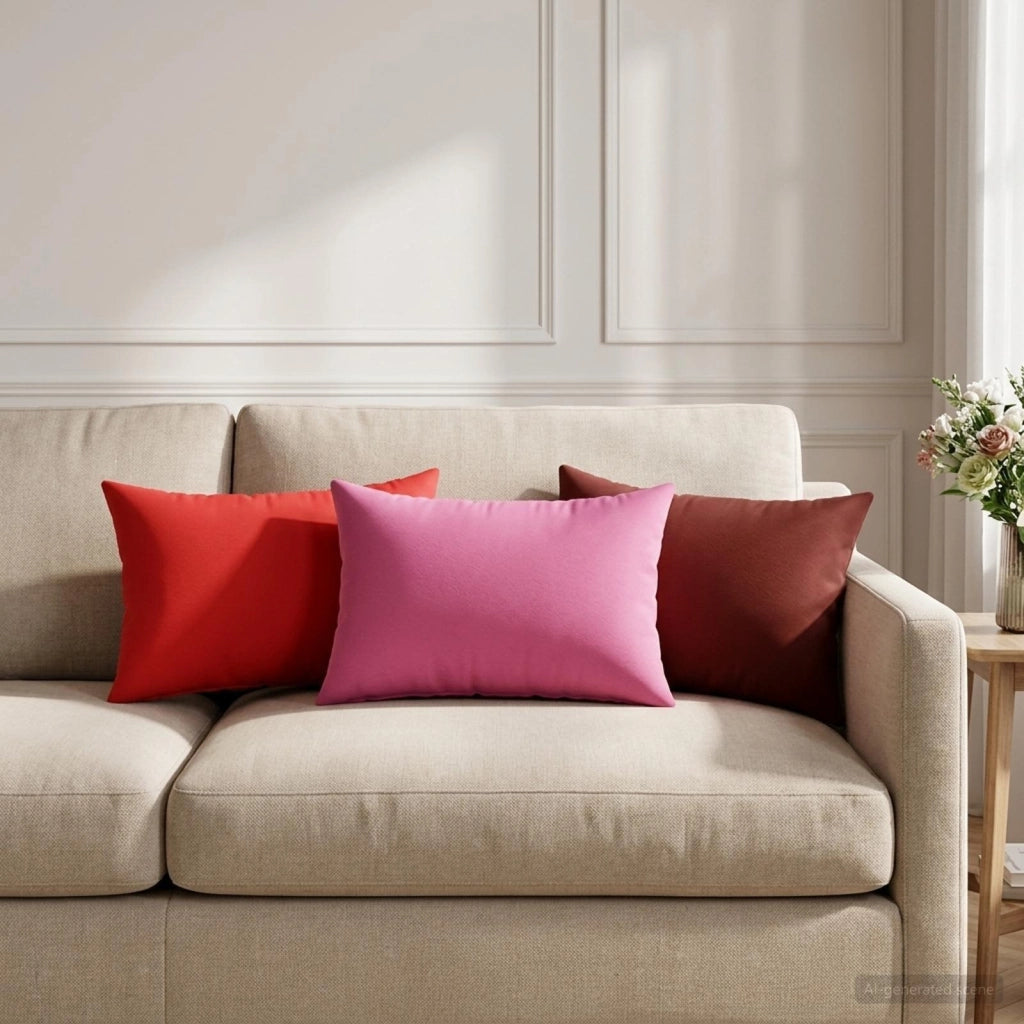 Cuscino con cuscino HEERLEN 6 pz Rosa Poliestere 923984