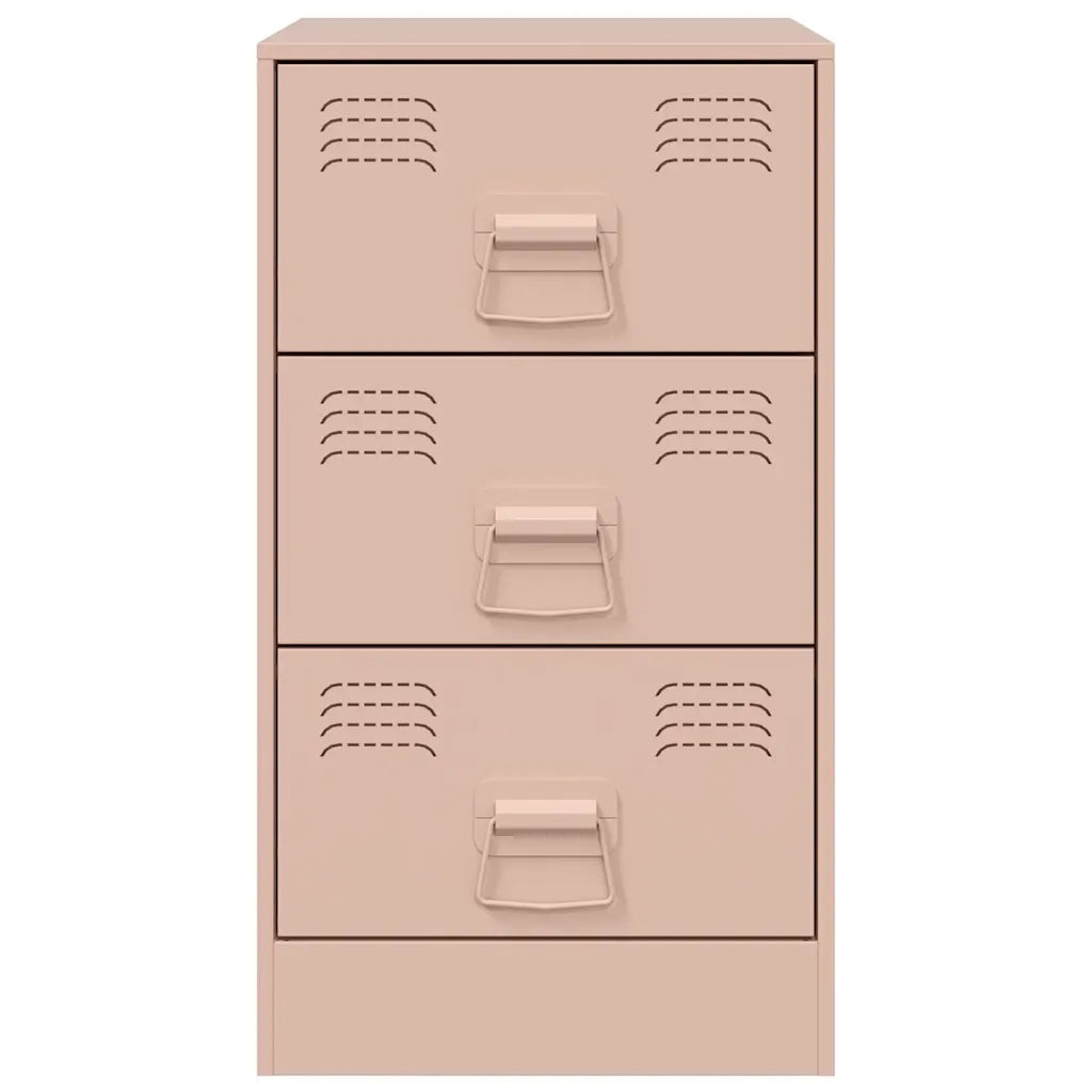 Comodini 2 pz Rosa 34,5x39x62 cm in Acciaio