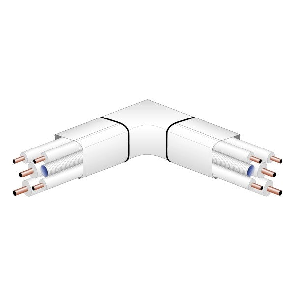 RACCORDO ANGOLO INTERNO PER CONDIZIONAMENTO IN PVC - 90XH65 MM  - GIS