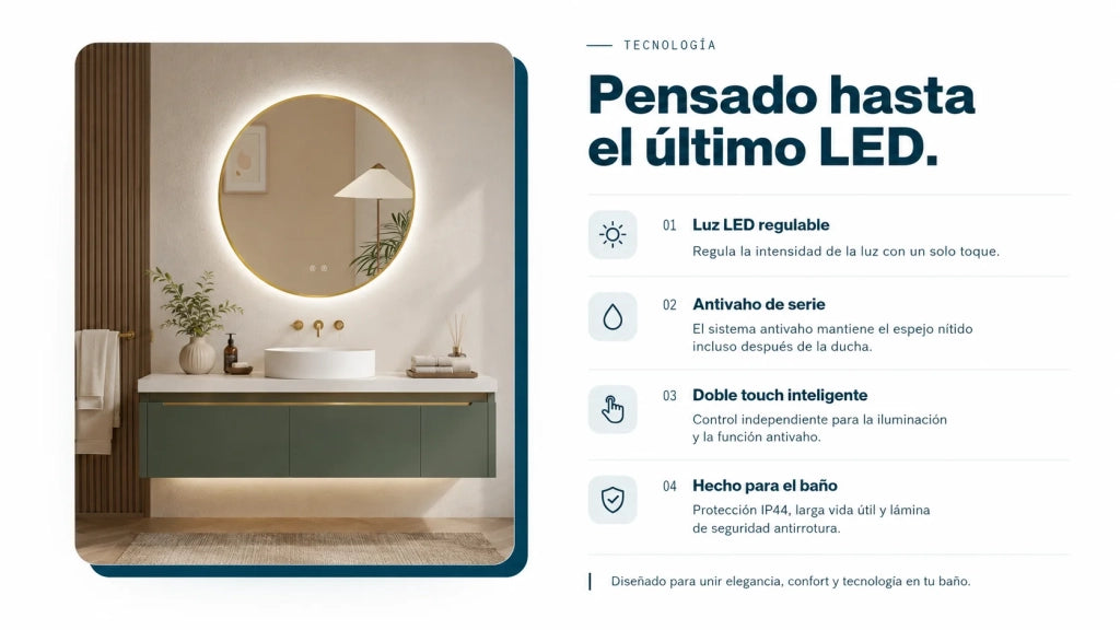 Specchio LED Delta 60x70 cm vetro