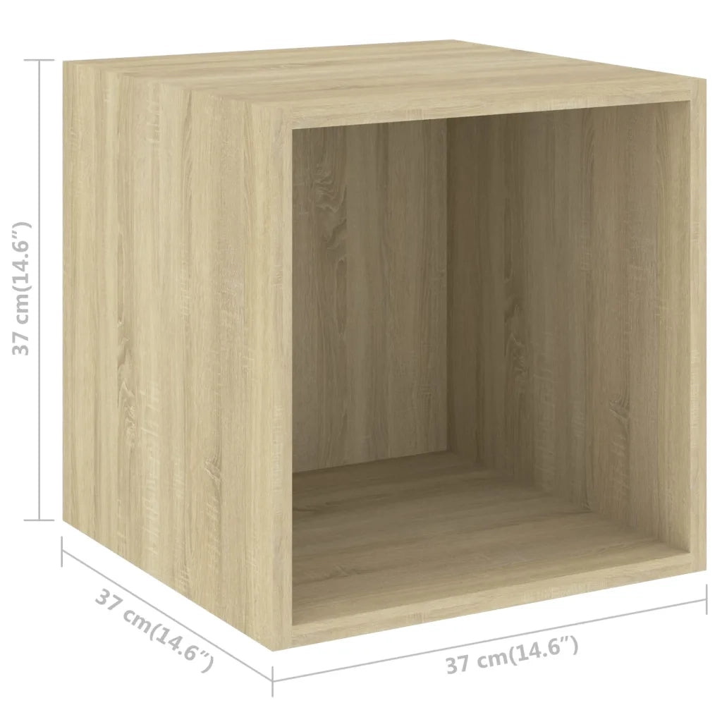 Set Porta TV 2 pz-Set di 2 Credenza per TV Rovere Sonoma in Truciolato 830919