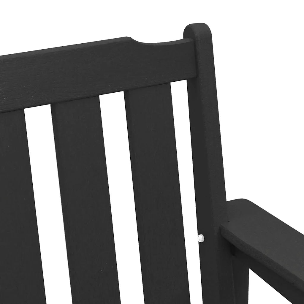 Panchina da giardino Nero 120 x 59 x 88 cm HDPE 42006602