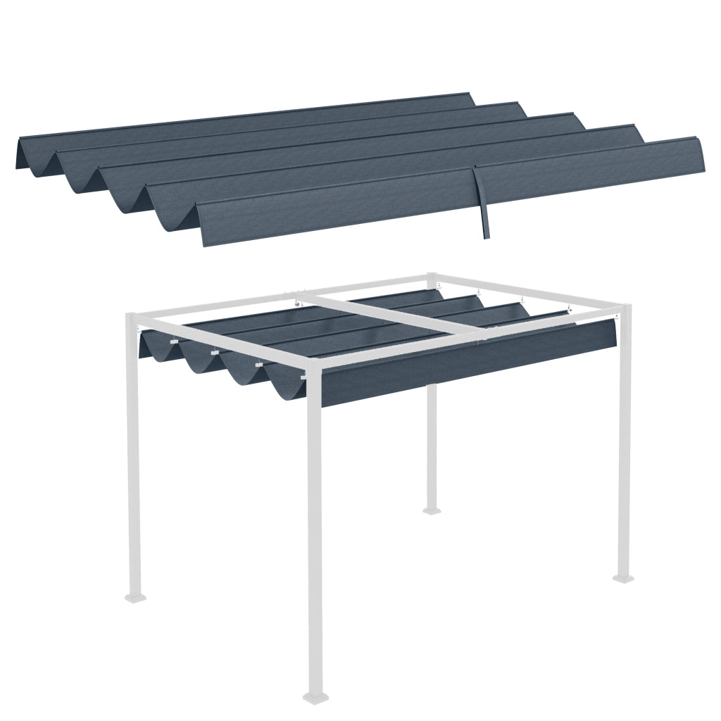 Telo di Ricambio per Gazebo da Giardino 2,85 x 2 m in Poliestere Grigio Scuro Tettoia Estensibile Resistente Facile da Montare