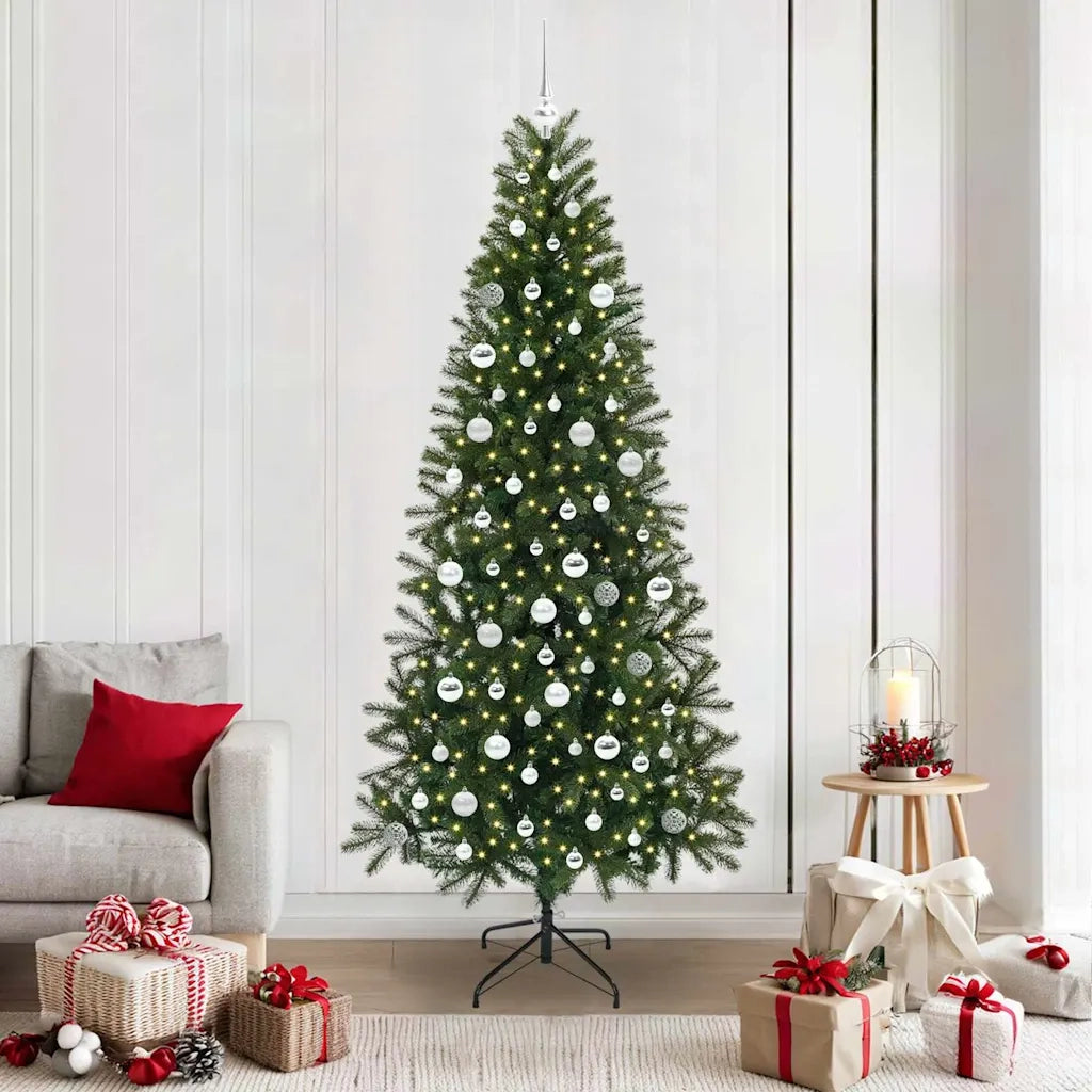 Albero di Natale artificiale con 300 LED Verde 210 cm PE e PVC