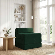 Divano Letto Pieghevole Verde Scuro 200 x 70 x 15 cm Velluto 900009