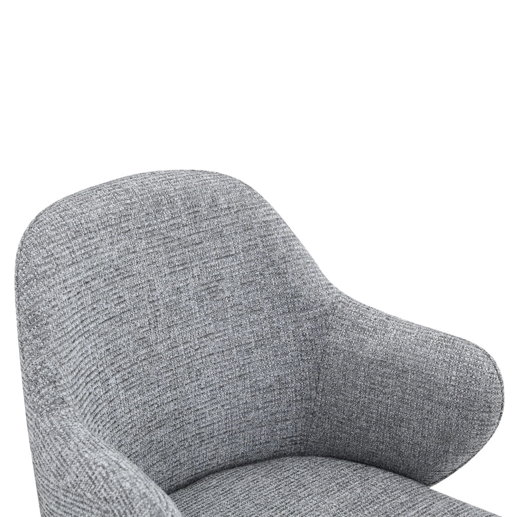 Set di 2 sedie da pranzo in tessuto grigio e metallo nero