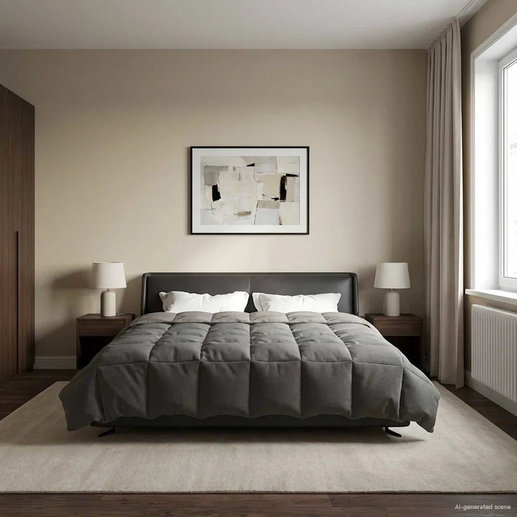 Duvet Invernale 220 x 240 cm Inverno Grigio chiaro Traspirante 42026094