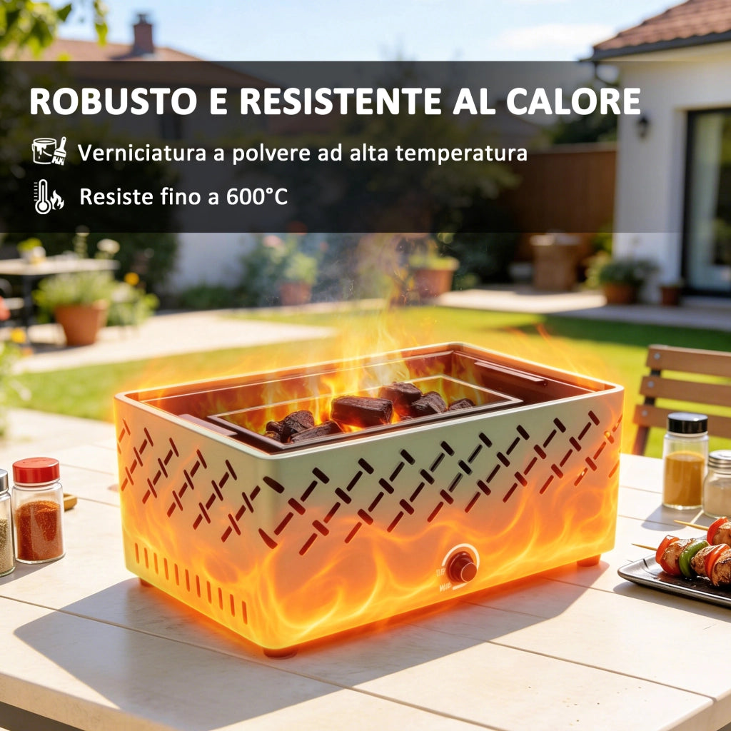Barbecue Portatile a Carbone ¨C Minimal ¨C Verde Chiaro