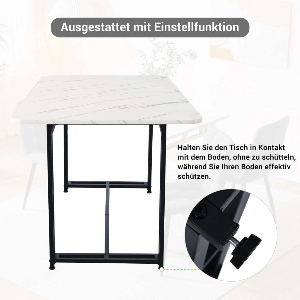 Set tavolo e sedie 5 pezzi con 4 sedie in velluto verde scuro tavolo con piano in MDF e gambe in metallo nero