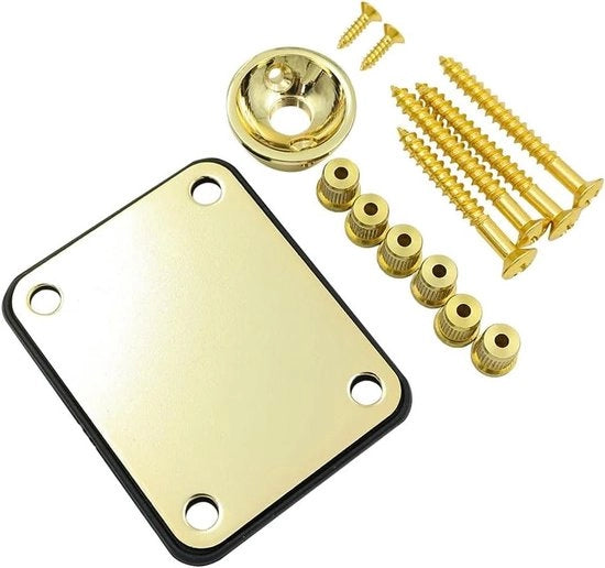 Set di accessori per Telecaster - Placca del manico con guaina per corde e hardware del jackplate in oro