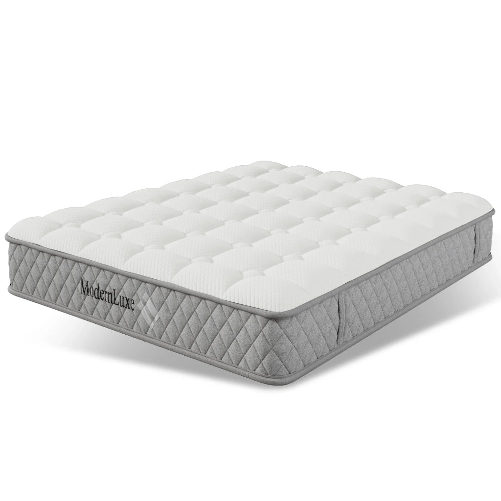Letto matrimoniale 140x200 cm con testata alta, illuminazione LED, vano contenitore e porte USB/Type-C. Tessuto effetto lino grigio. Con materasso.