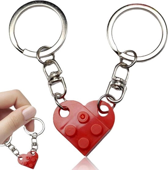 Chiave tonda con forma di cuore - Decorazione per San Valentino e Natale - Rosso - Dimensione M