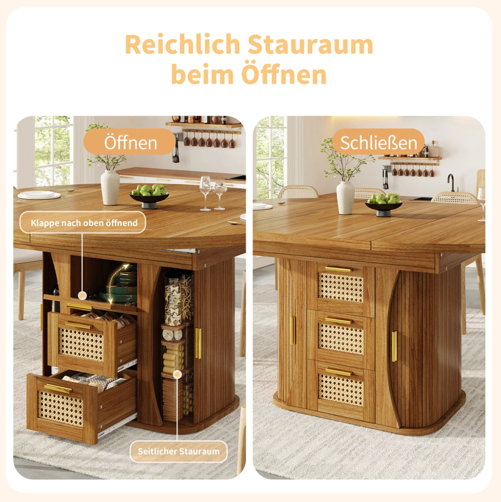 Tavolo da pranzo allungabile 118-158 cm con cassetti