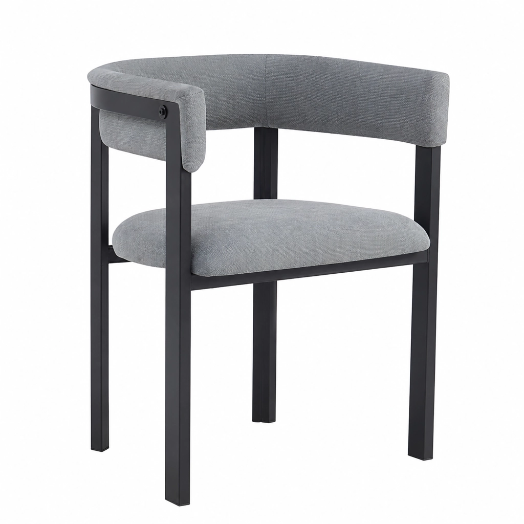 SEDIA da pranzo Set da 2 pezzi in chenille grigio