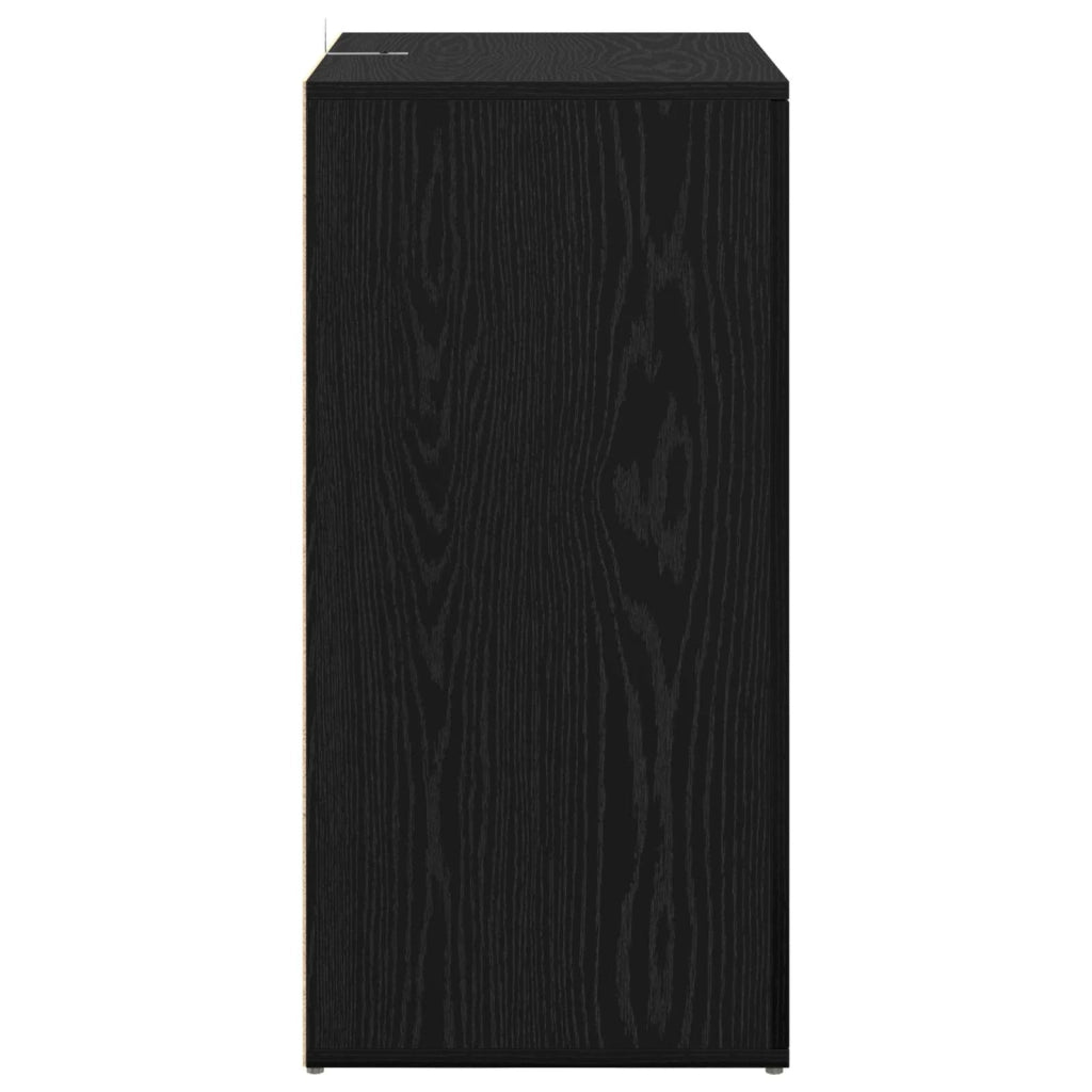 Credenza | Madia | Buffet da pranzo | Armadio da pranzo Rovere Nero 59 x 39 x 80 cm Legno multistrato