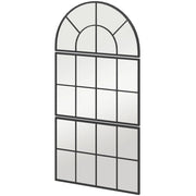 Specchio da parete stile finestra in metallo nero a 3 elementi 76 x 53 cm decorativo e robusto per soggiorno camera da letto