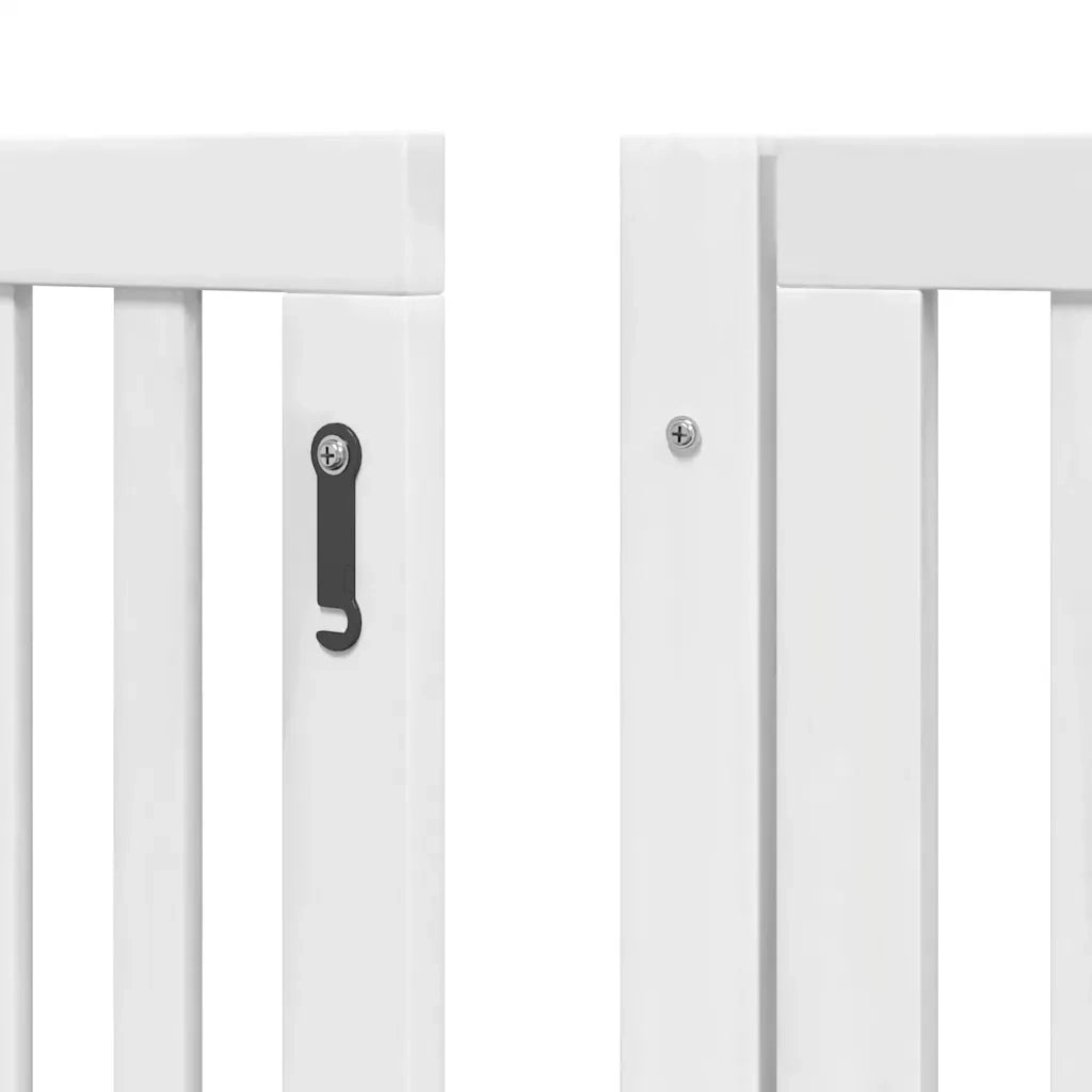 Cancello Cani Porta Pieghevole Bianco 12 Pannelli 640 cm Pioppo CFW8098455