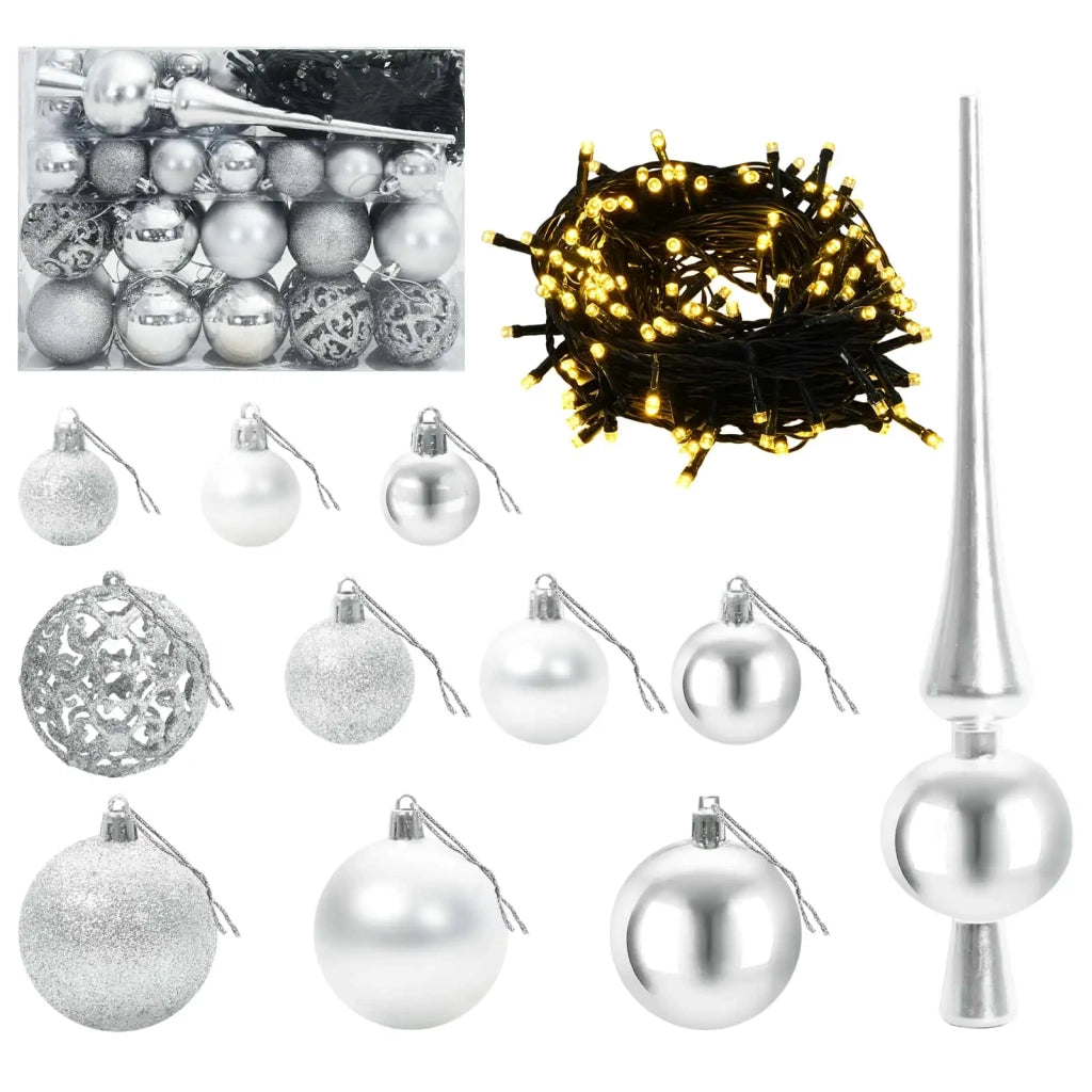 Albero di Natale artificiale con palline 150 cm 150 LED 3461311