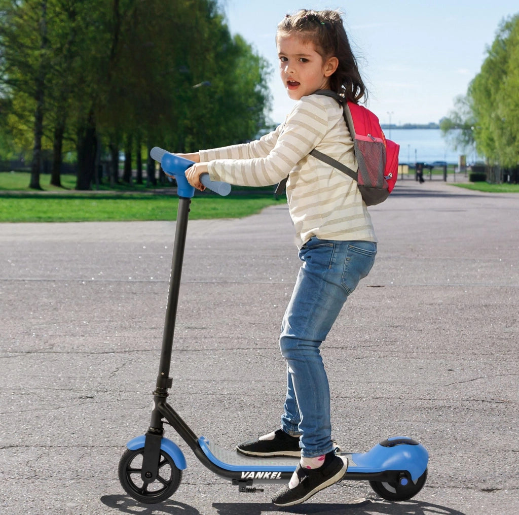 Monopattino elettrico per bambini 84x84 cm ferro e plastica blu, 3 velocità, dai 6 anni