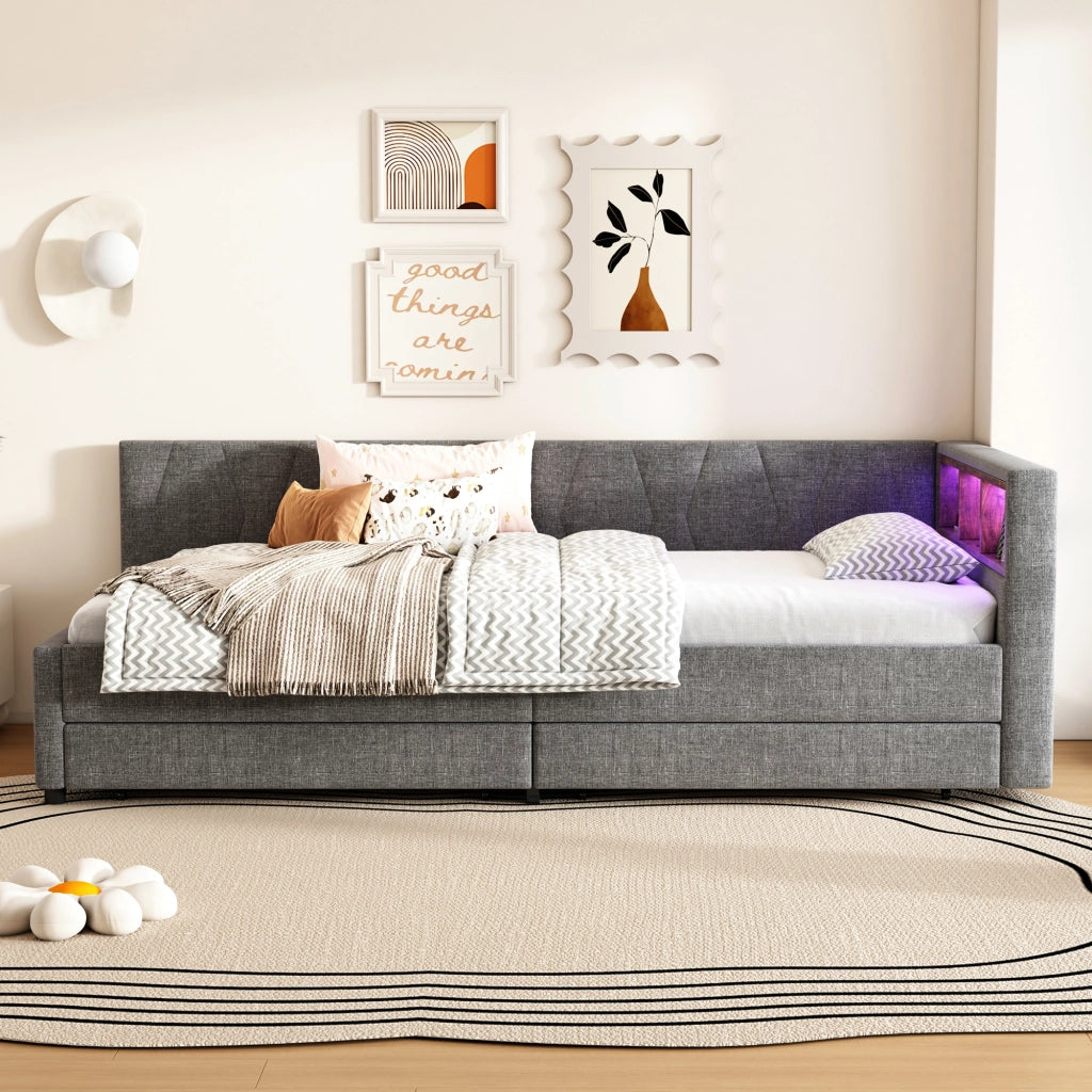 Letto giorno funzione letto divano lino 90x200 cm