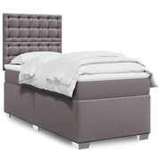 Giroletto a Molle con Materasso Grgio 80x200 cm in Similpelle