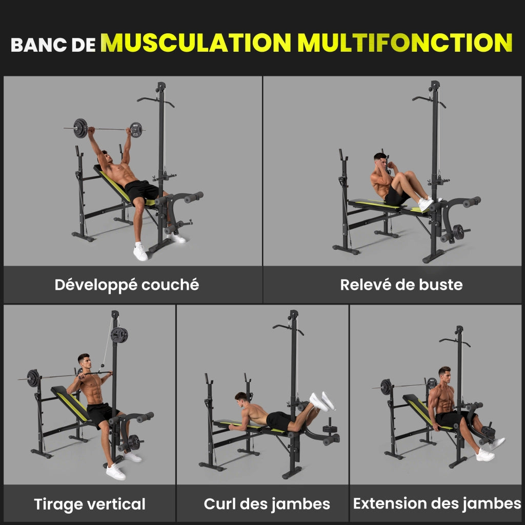 Banc de musculation ¨C Minimal ¨C nero e giallo