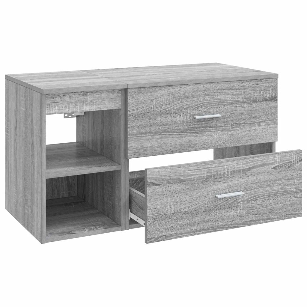 Set di mobili per il bagno 2 pz Sonoma grigio 3403941