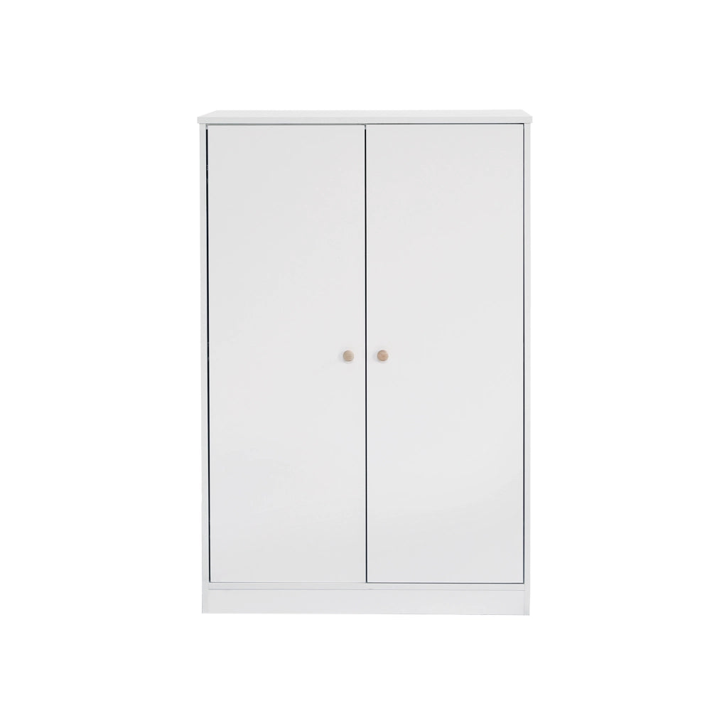 Armadio compatto 2 ante 80x50x120 cm con barra appendiabiti bianco HAVRYA