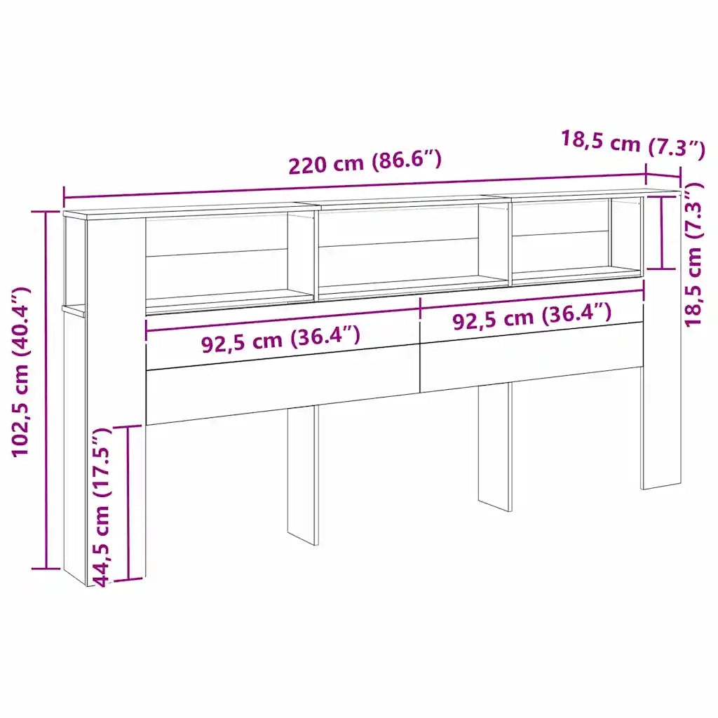 Testata del letto Legno vecchio 220 x 18,5 x 102,5 cm 862090