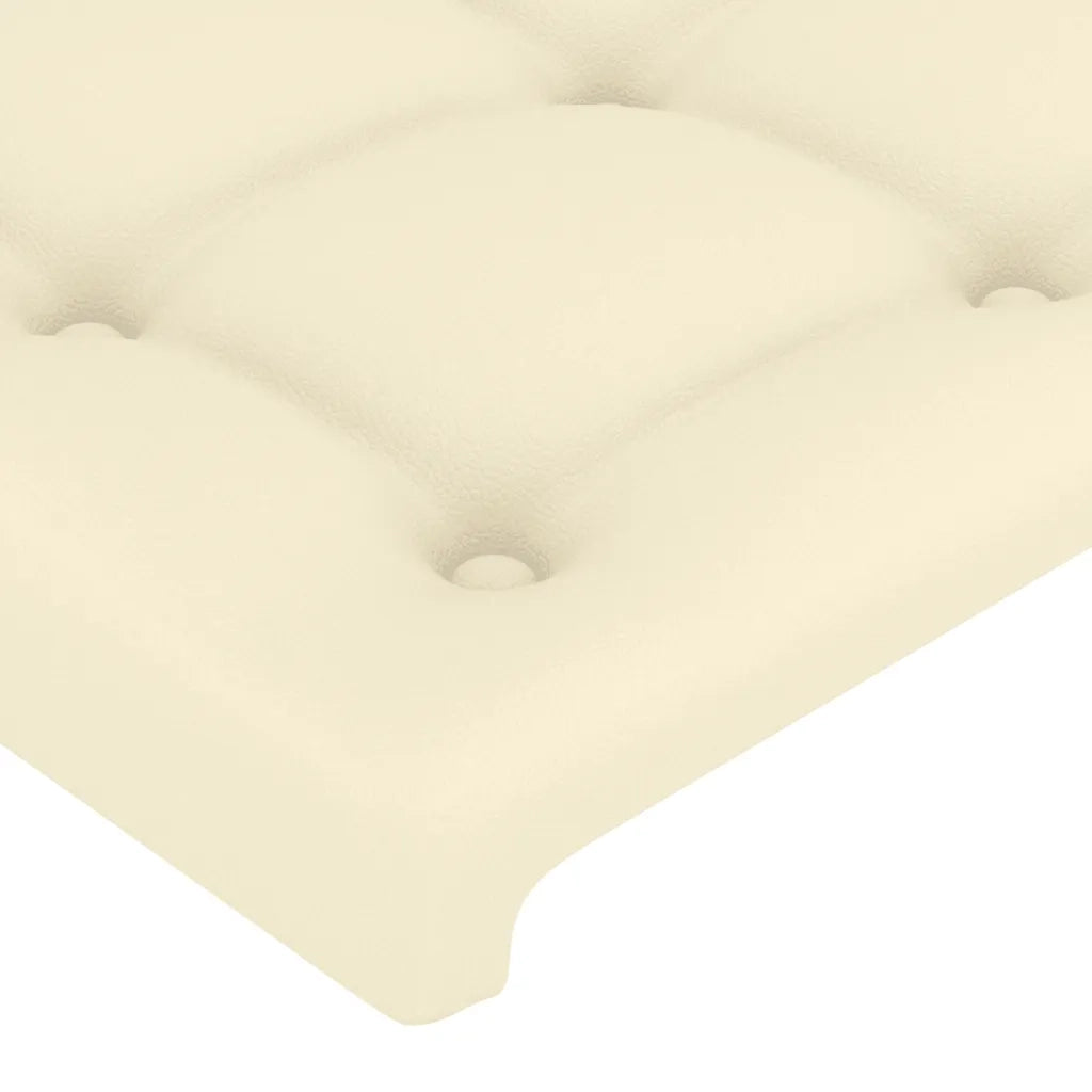 Testiera a LED Crema 183x16x118/128 cm in Similpelle