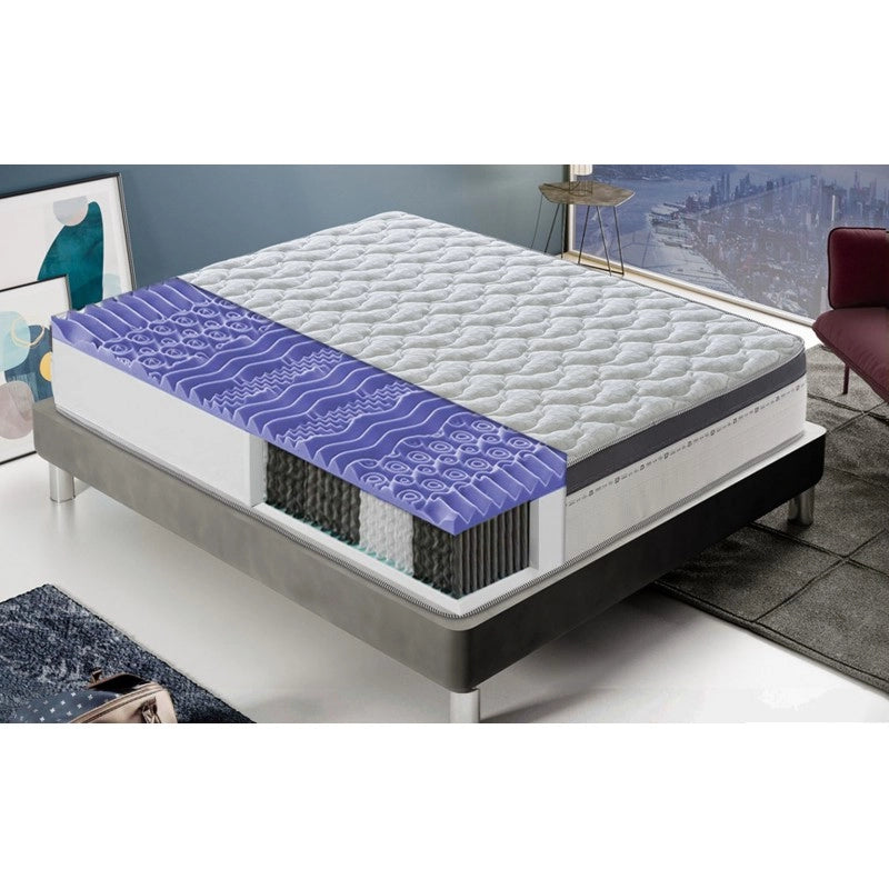 Materasso “Sorrento” a molle insacchettate e memory foam 7cm a 13 Zone Differenziate - 160x200
