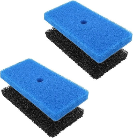 Set di 4 Filtri per Piscina in Spongia - Coarse e Fine - Compatibile con Filterbox per Piscine Esterne - Acquari - Fontane - 52231 52229 - Cascate - Nero, Blu