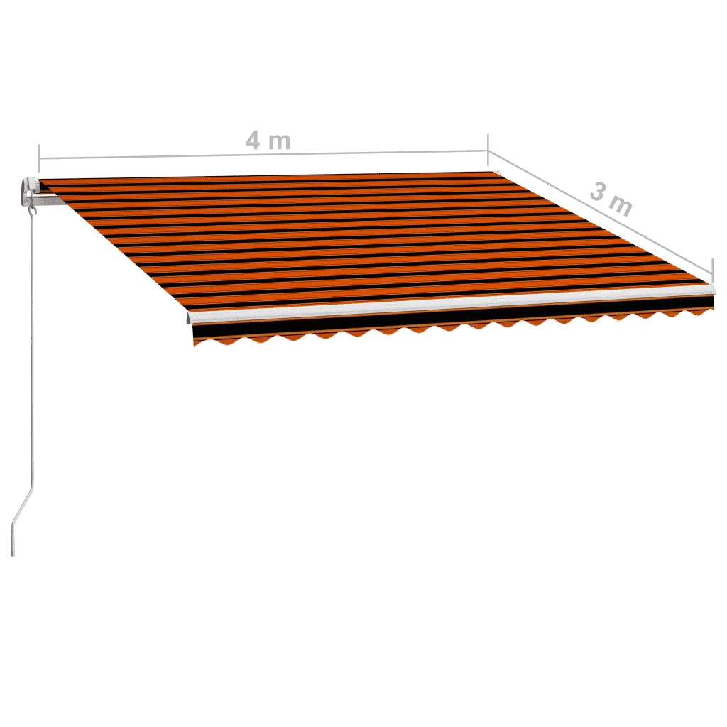 Tenda da Sole Retrattile Manuale 400x300 cm Arancione e Marrone