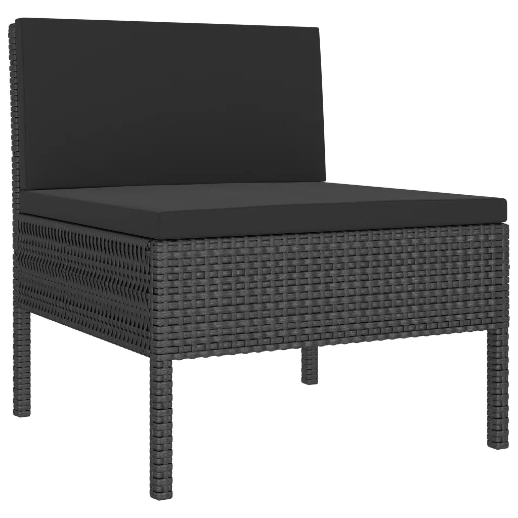 Set Divani da Giardino 2 pz con Cuscini in Polyrattan Nero 310199