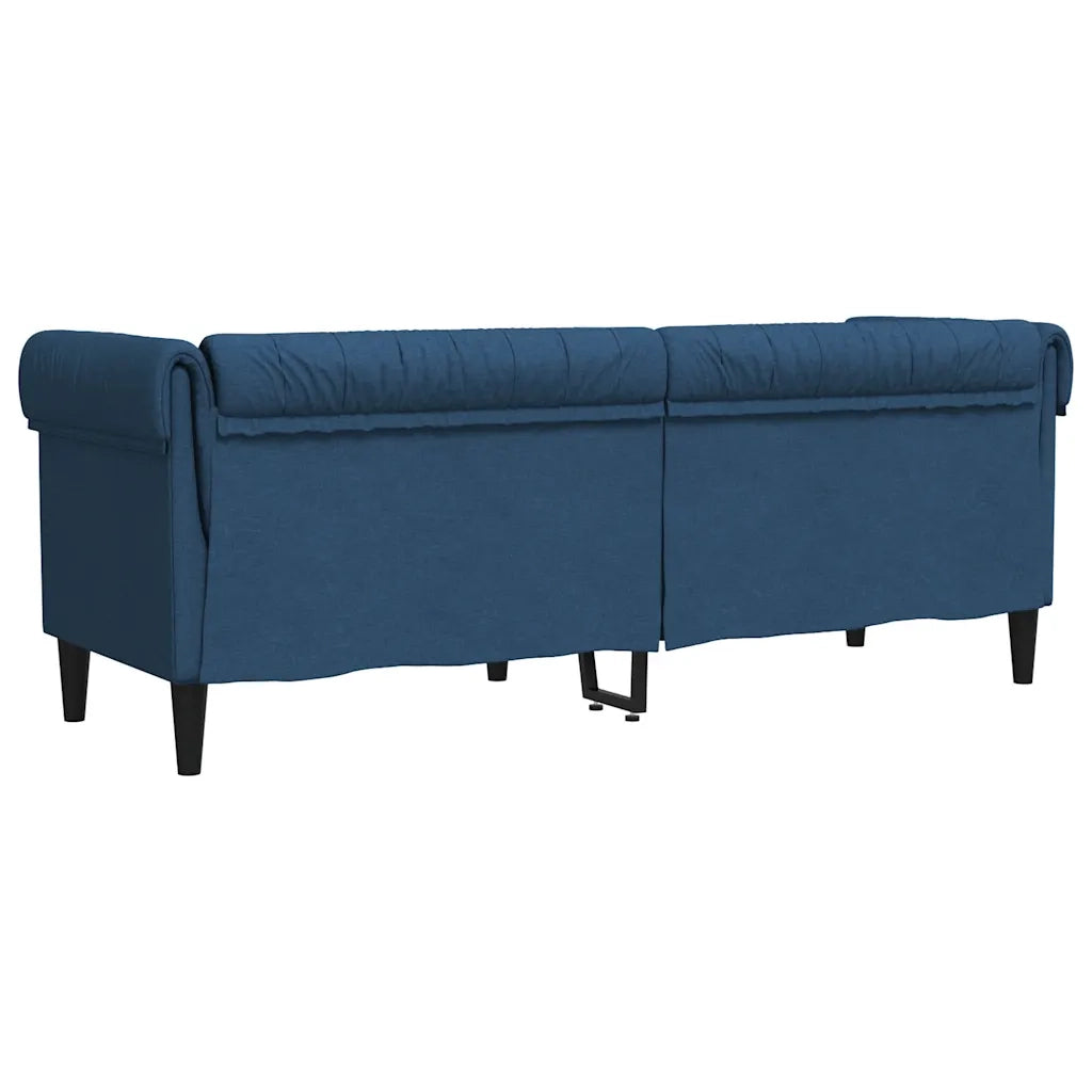 Divano Chesterfield a 3 Posti-Sofa 3 Posti-Divanetto Blu in Tessuto