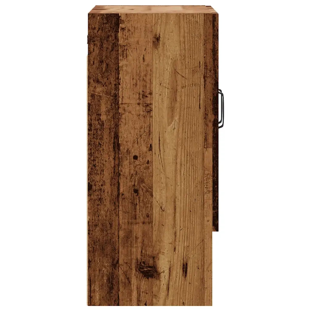 Mobile contenitore decorativo a parete 60 x 31 x 70 cm legno composito finitura effetto legno anticato 02_0051021