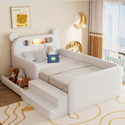 letto imbottito pelle sintetica bianco 90 x 200 cm