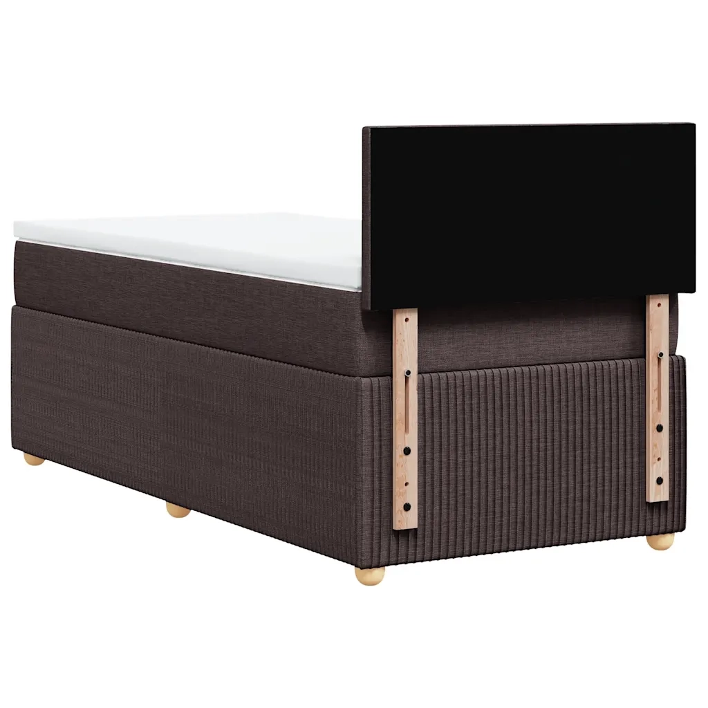 Giroletto a Molle con Materasso Marrone Scuro 90x200 cm Tessuto 3289635