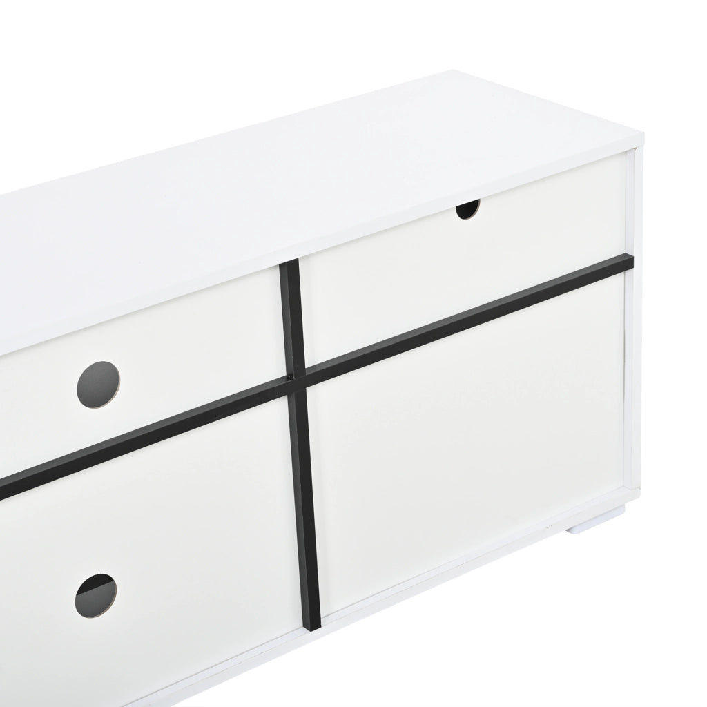Mobile TV 150x35x50 cm con LED e 2 ante bianco HOMVRA