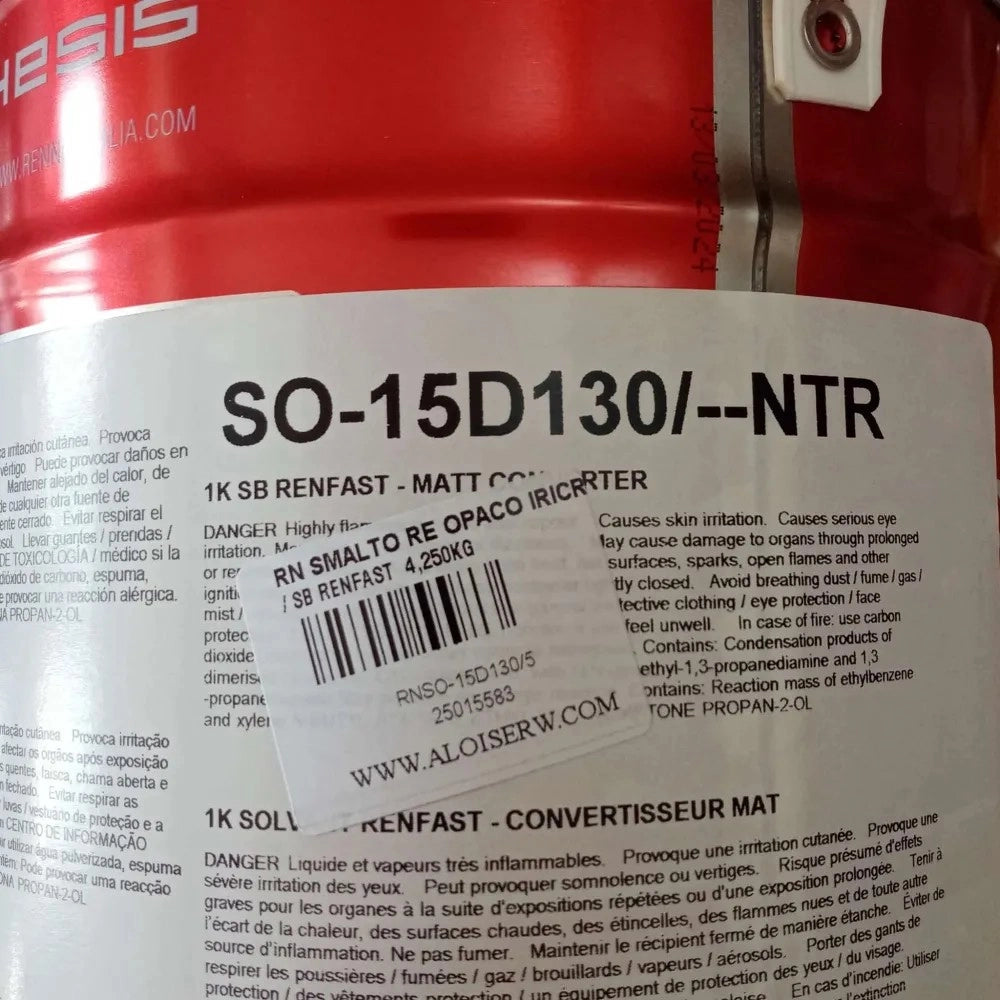 Renner renfast 5kg smalto opaco - tutti i ral 7000 - base nitro a rapida essiccazione, colore  ral 7023 - grigio