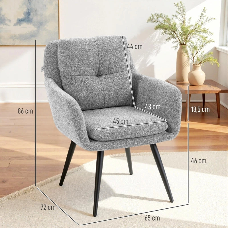 Poltrona 65x72x86 cm ergonomica in metallo grigio chiaro