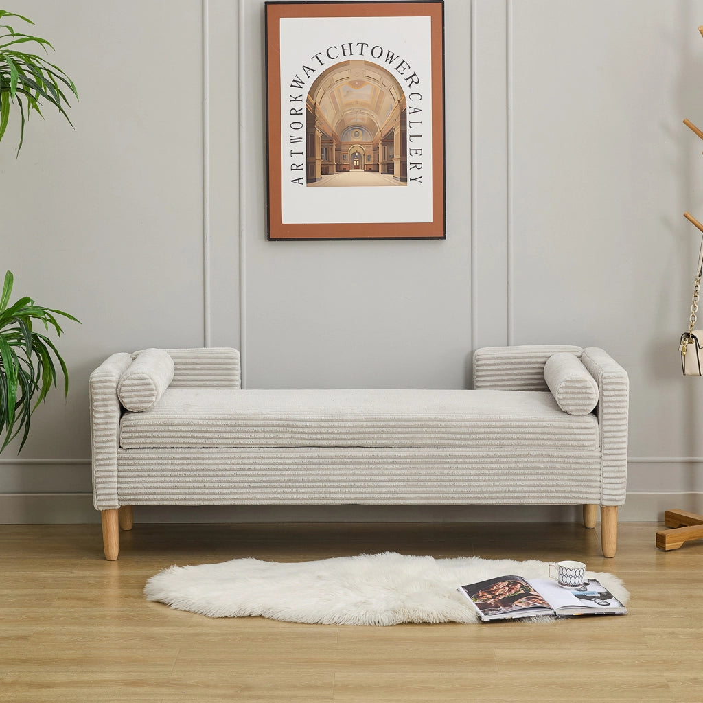 Pouf con Braccioli, Schienale e Cuscini ¨C MINIMAL ¨C Velluto Grigio