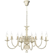 Lampadario in metallo bianco anticato per uso residenziale design classico 80 x 45 cm metallo bianco anticato 02_0046250