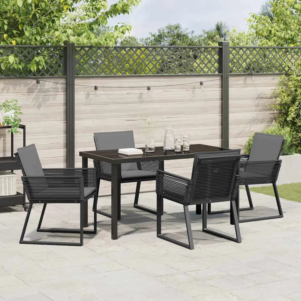 Set da Pranzo per Giardino 5 pz Nero 3379319