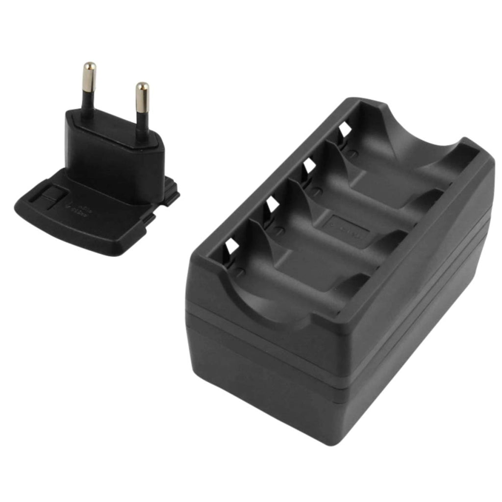 Caricabatterie per pile CR123 ricaricabili a 4 slot Nero Avizar