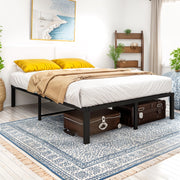 Letto per adulti 140 × 200 cm in metallo, struttura stabile e silenziosa, spazio sotto il letto, senza materasso, nero